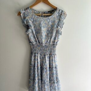Trixxi Blue and Yellow Floral Dress